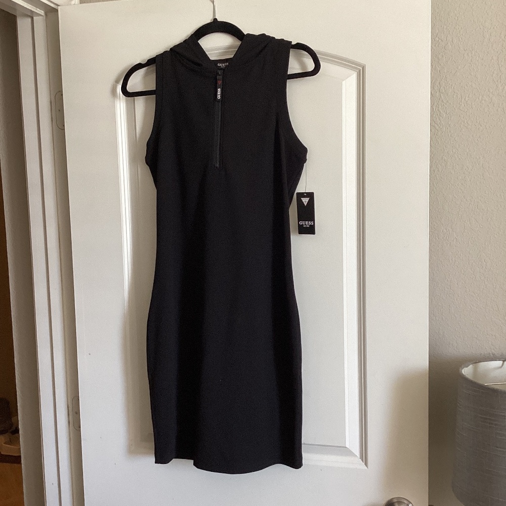 Guess short black hooded dress